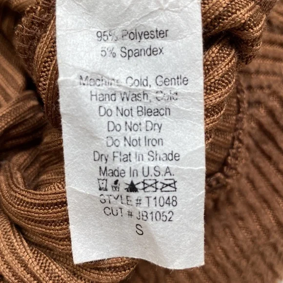 Jenny Boston Ribbed Dolman Top 💗 Brown - Picture 12 of 12